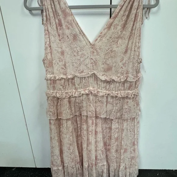 Allsaints Annie Lanai Ruffled Pink Floral Mini Dress - Picture 3 of 8